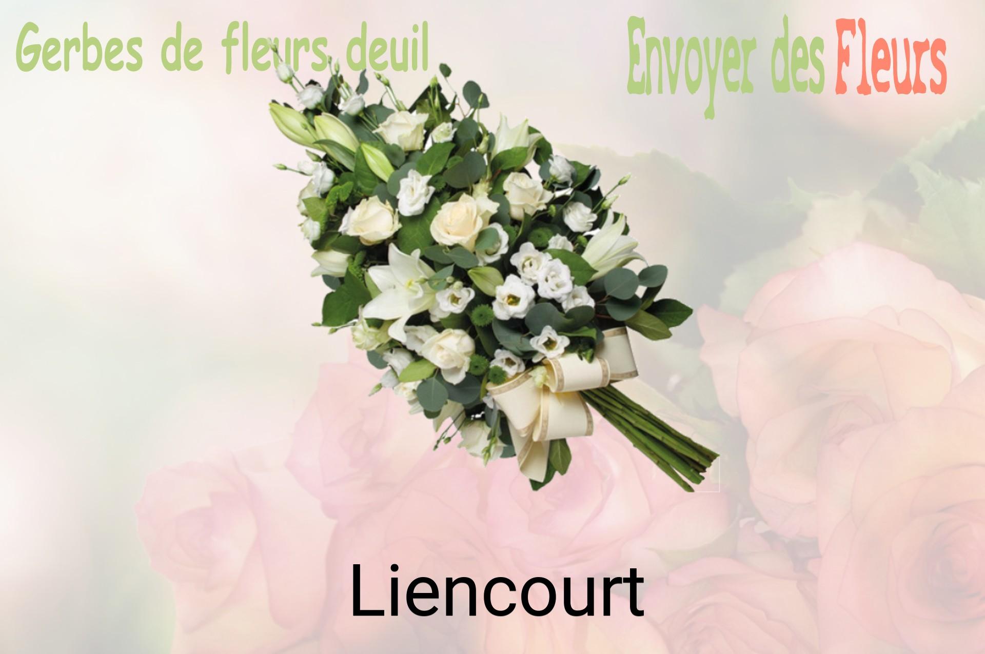 Gerbe de fleurs de deuil livrée à Liencourt